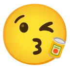 وجه يرسل قبلة + طعام معلّب