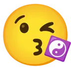 وجه يرسل قبلة + نصفان متكاملان