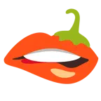 labio mordido + chile picante