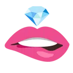 labio mordido + piedra preciosa