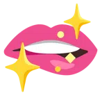 labio mordido + corazón brillante