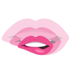 labio mordido + corazón creciente