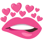 labio mordido + corazón con flecha