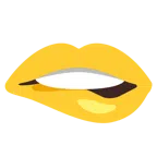 labio mordido + corazón amarillo