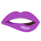 labio mordido + corazón morado