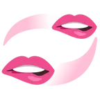 labio mordido + corazones giratorios