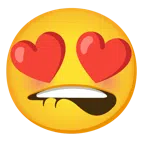 labio mordido + cara sonriendo con ojos de corazón