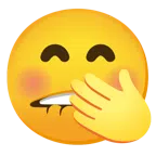 labio mordido + cara con mano sobre la boca
