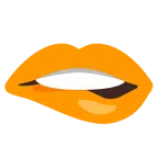 labio mordido + corazón naranja