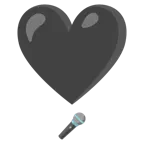 exclamación de corazón + micrófono