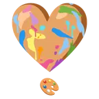 exclamación de corazón + paleta de pintor