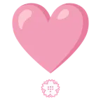 exclamación de corazón + flor blanca