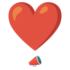 exclamación de corazón + megáfono