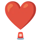 exclamación de corazón + luces de policía
