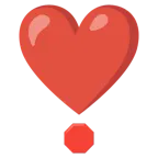 exclamación de corazón + señal de stop