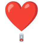 exclamación de corazón + batería baja