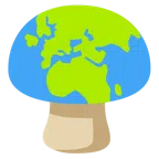 Fliegenpilz + Globus mit Europa und Afrika