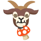 Fliegenpilz + Ziege