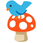 Fliegenpilz + Vogel