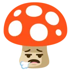 Fliegenpilz + Gesicht, das ausatmet