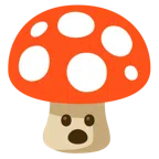 Fliegenpilz + Gesicht mit offenem Mund
