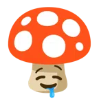 Fliegenpilz + sabberndes Gesicht