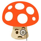 Fliegenpilz + Gesicht mit Monokel