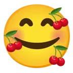 เชอร์รี่ + หน้ายิ้มพร้อมกับหัวใจหลายดวง
