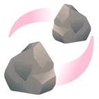 Felsen + kreisende Herzen