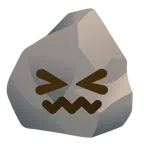 Felsen + verwirrtes Gesicht