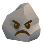 Felsen + verärgertes Gesicht