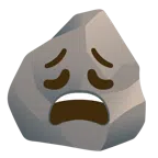 Felsen + erschöpftes Gesicht