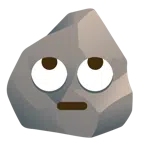 Felsen + Augen verdrehendes Gesicht
