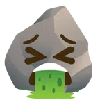 Felsen + kotzendes Gesicht