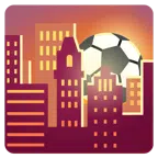 pallone da calcio + tramonto