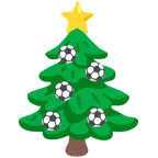 pallone da calcio + albero sempreverde