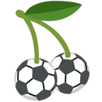pallone da calcio + ciliegie