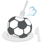 pallone da calcio + piatto e posate