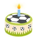 pallone da calcio + torta di compleanno