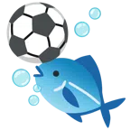 pallone da calcio + pesce