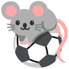 pallone da calcio + muso di topo