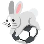 pallone da calcio + muso di coniglio