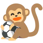 pallone da calcio + muso di scimmia