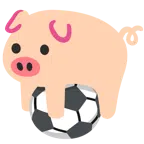 サッカー + ブタの顔