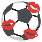 pallone da calcio + impronta della bocca