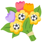 pallone da calcio + mazzo di fiori