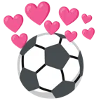 pallone da calcio + cuore con freccia