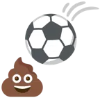 pallone da calcio + cacca