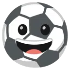 pallone da calcio + faccina con un gran sorriso