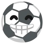 pallone da calcio + faccina raggiante con occhi felici